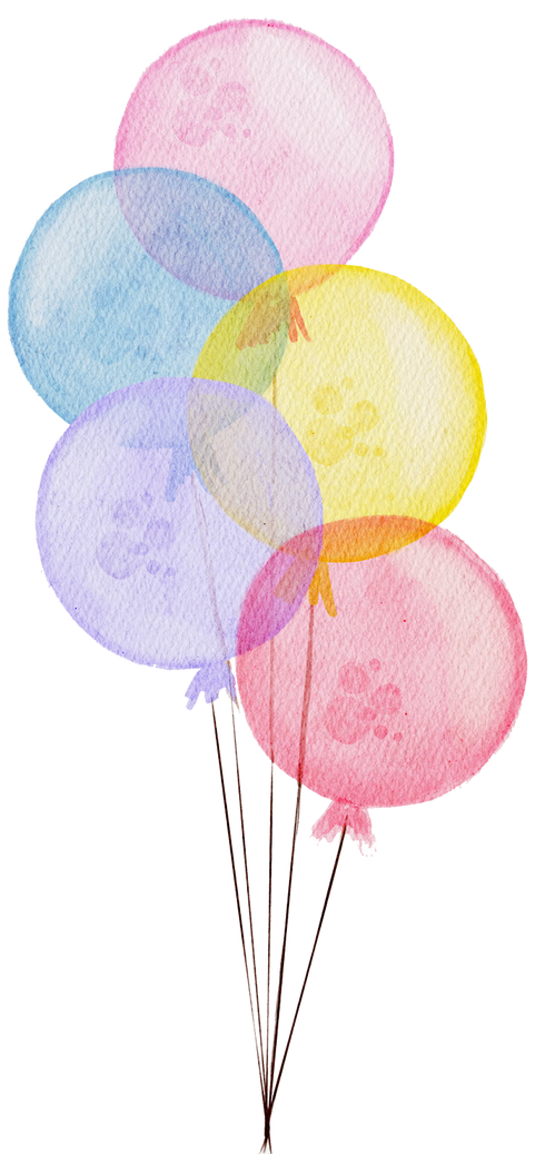 Watercolor Bunch of Colorful Balloons Icon